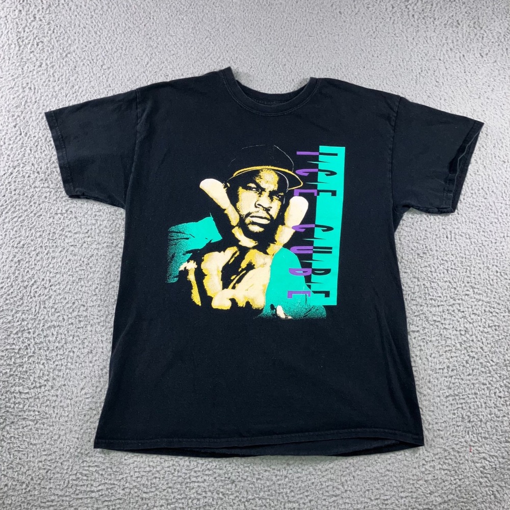 Ice Cube Graphic T-Shirt Men Large Black Short Sleeve Hip Hop Rap Tee Streetwear